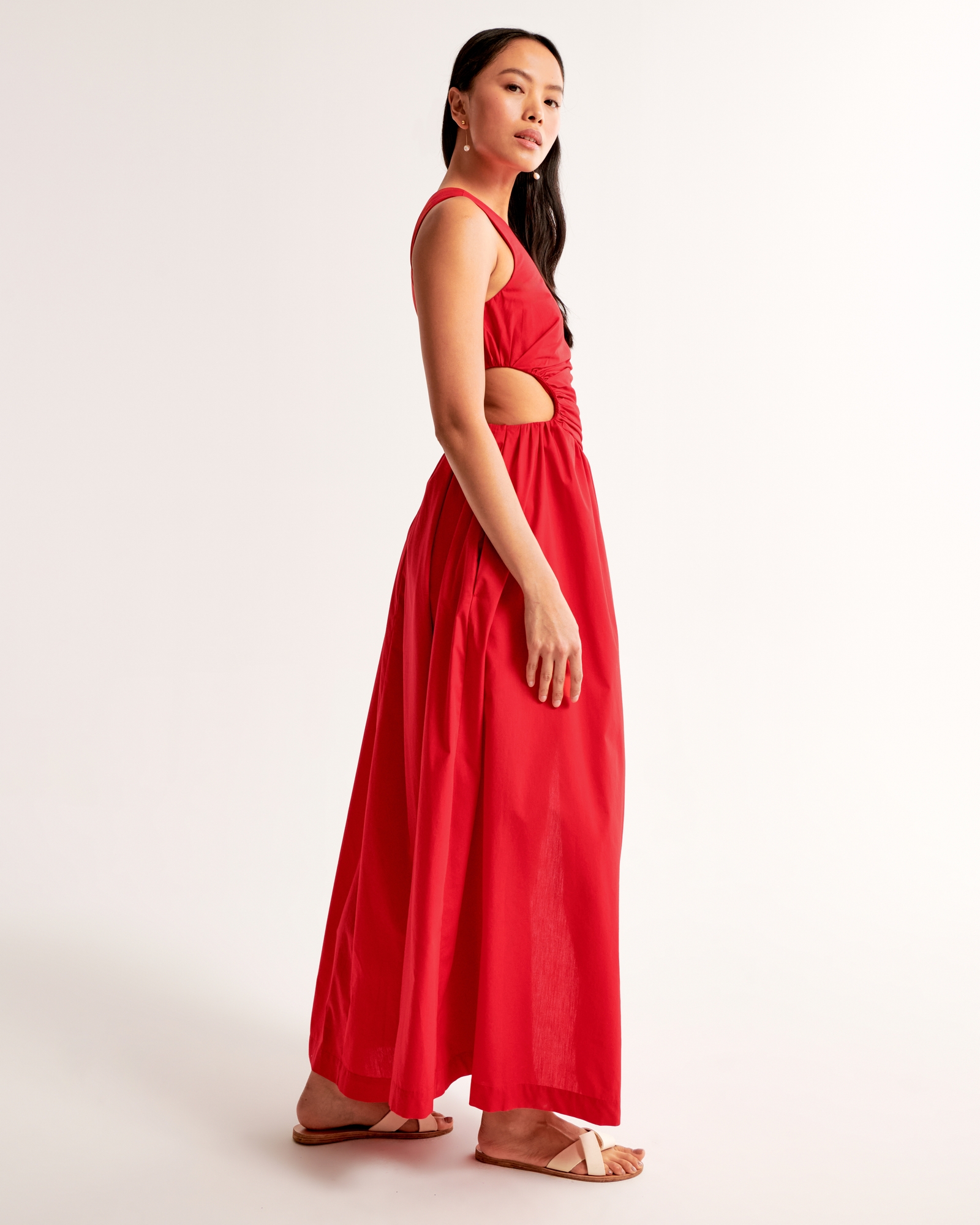 One-Shoulder Cutout Maxi Dress