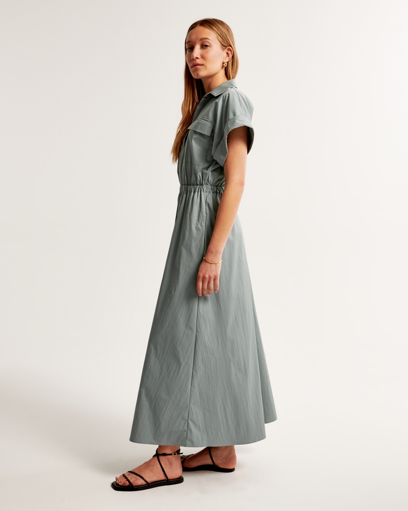 Utility Maxi Shirt Dress
