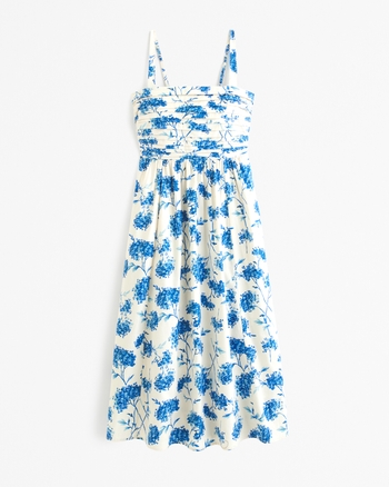 The A&F Emerson Poplin Wide Strap Midi Dress