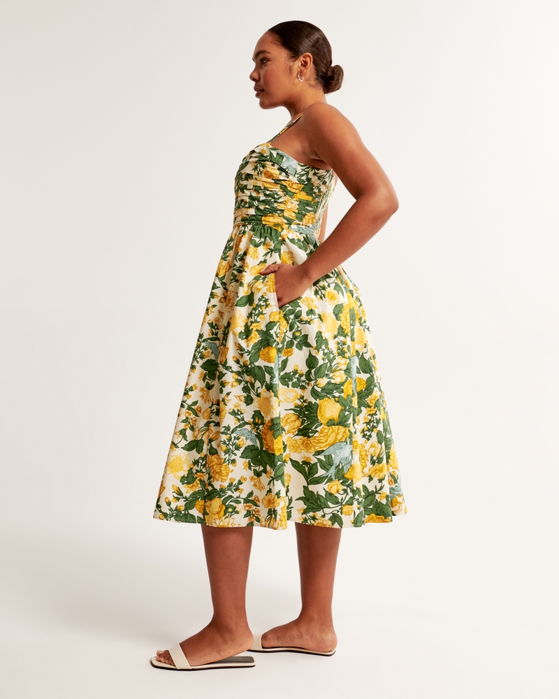 Emerson Poplin Wide Strap Midi Dress