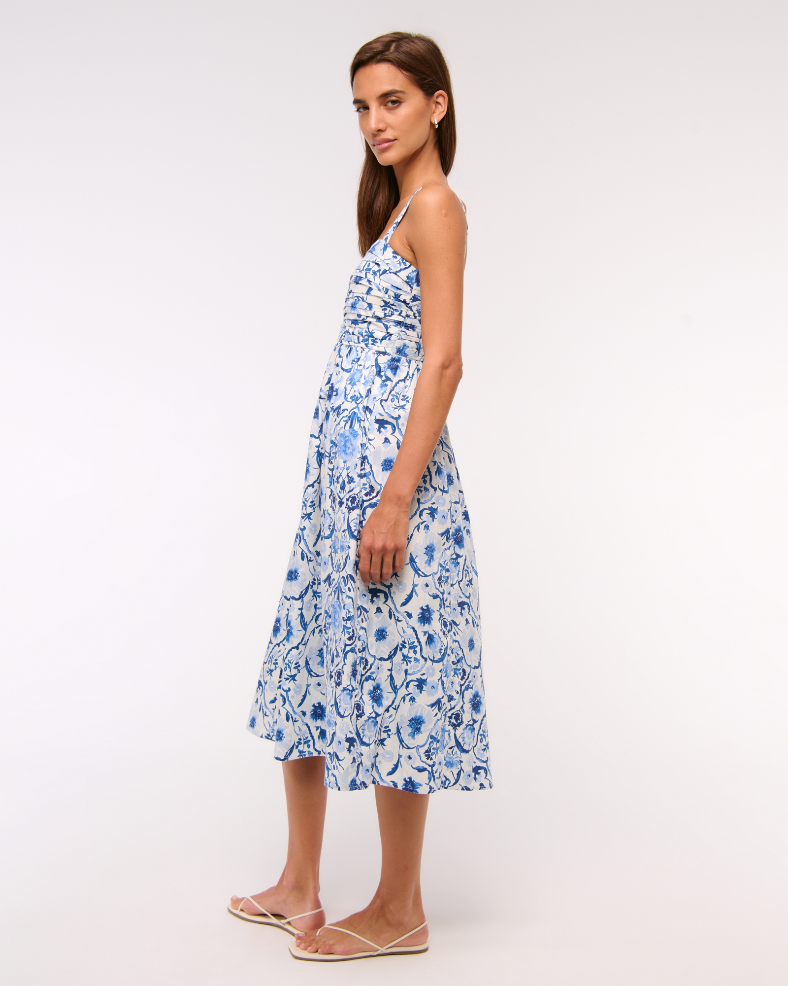 The A&F Emerson Poplin Wide Strap Midi Dress