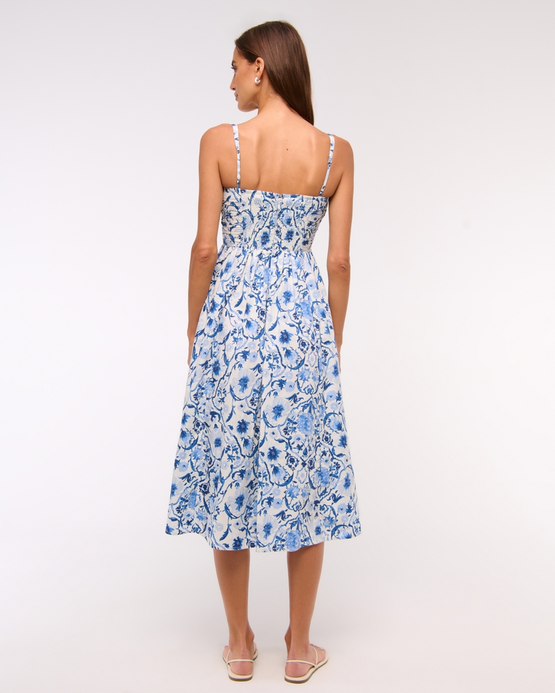 midi dress for party Chic Polka Dot Midi Swing Dress