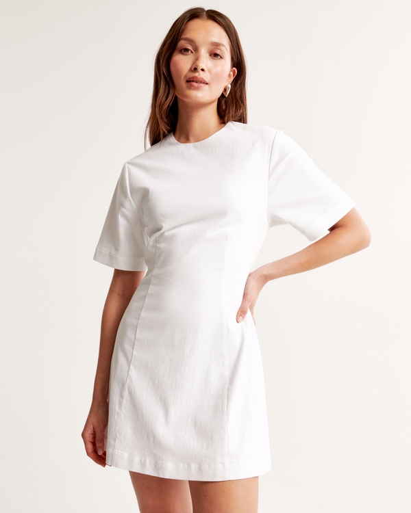 Stretch Tee Mini Dress, White