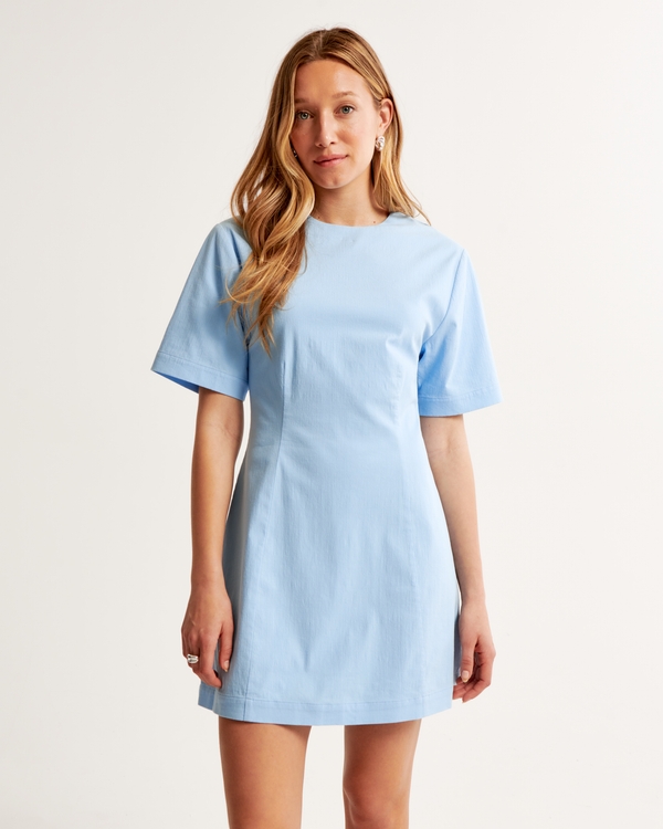 Stretch Tee Mini Dress, Light Turquoise