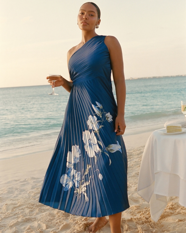 Full Flared Floral Maxi Dress - ALOFI - Women Designer Dresses