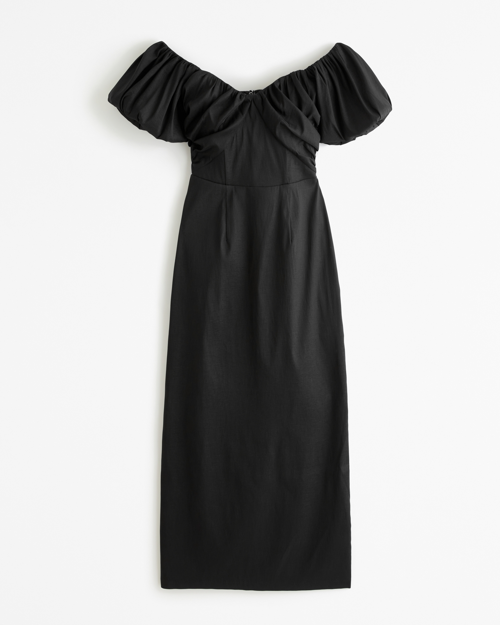 Taffeta Off-The-Shoulder Midi Dress