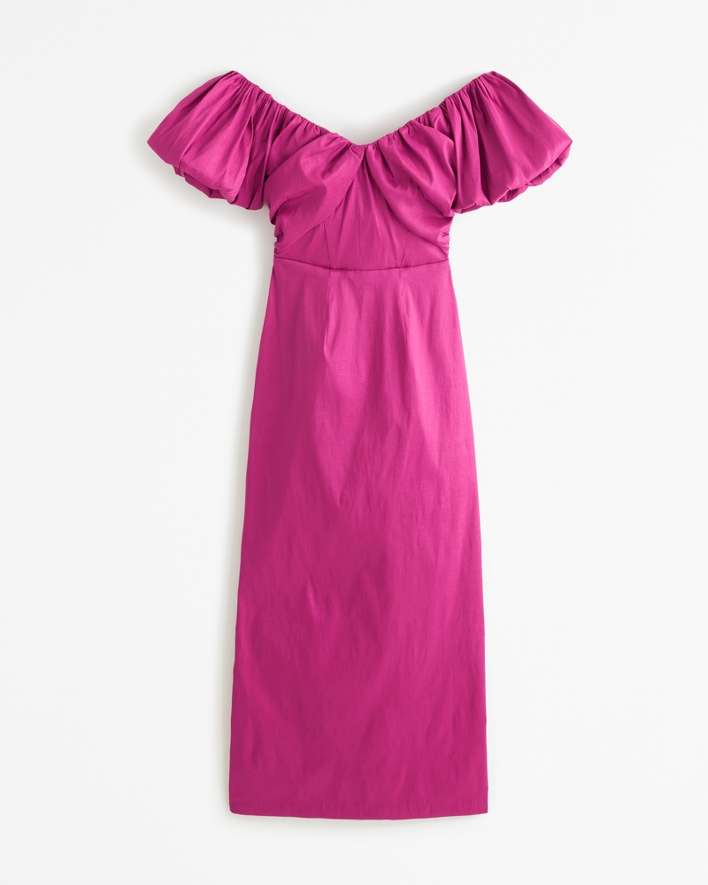 Women's Taffeta Off-The-Shoulder Midi Dress | Women's Dresses ...