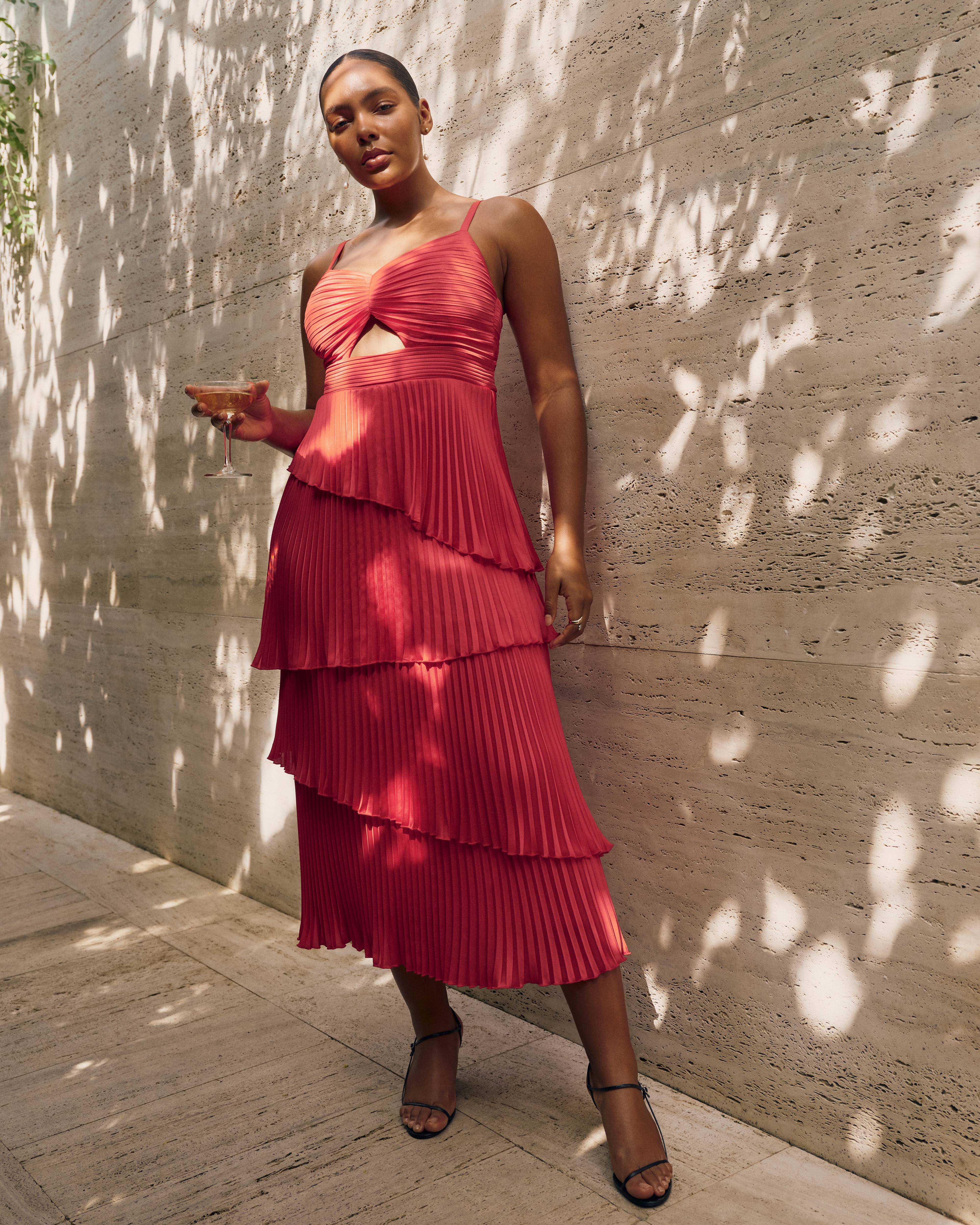 Red Floor Length Dress