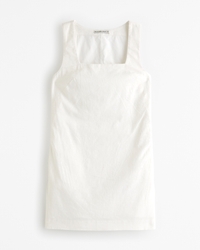 Linen-Blend Shift Mini Dress
