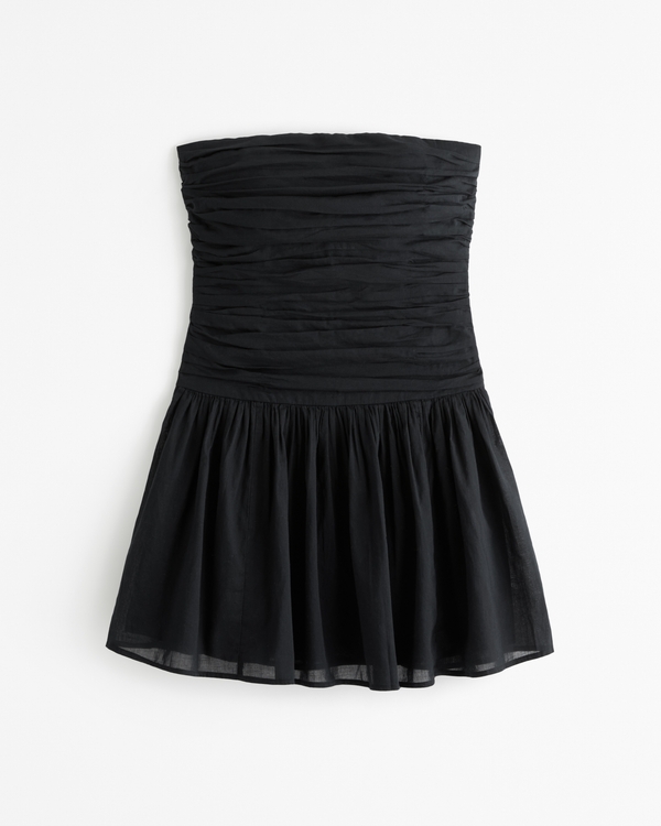 The A&F Emerson Drop-Waist Mini Dress, Black