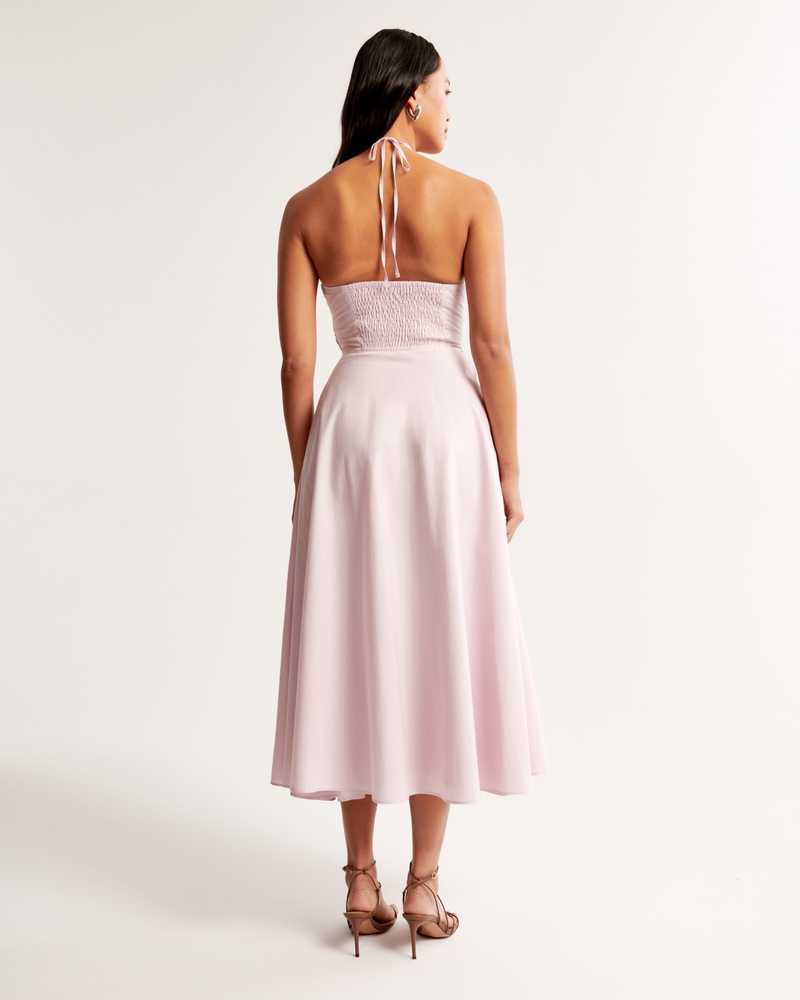 Crossover Bodice Midi Dress