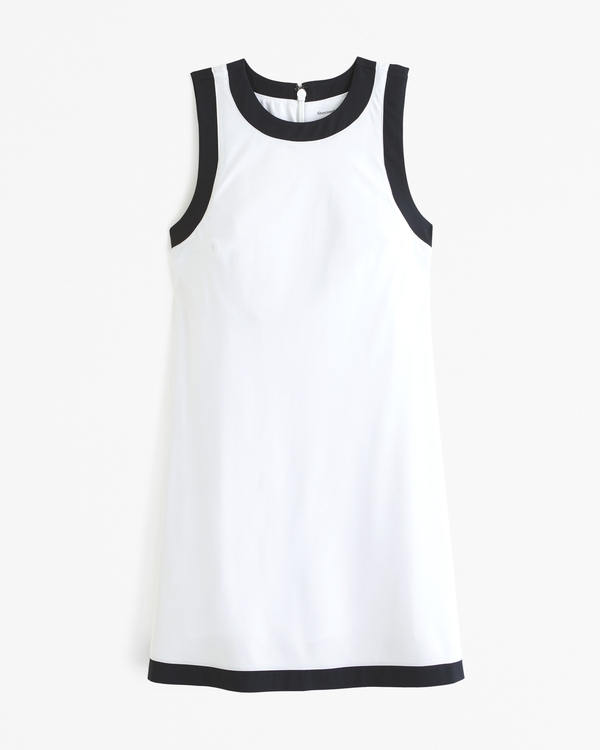 High-Neck Traveler Mini Dress, White