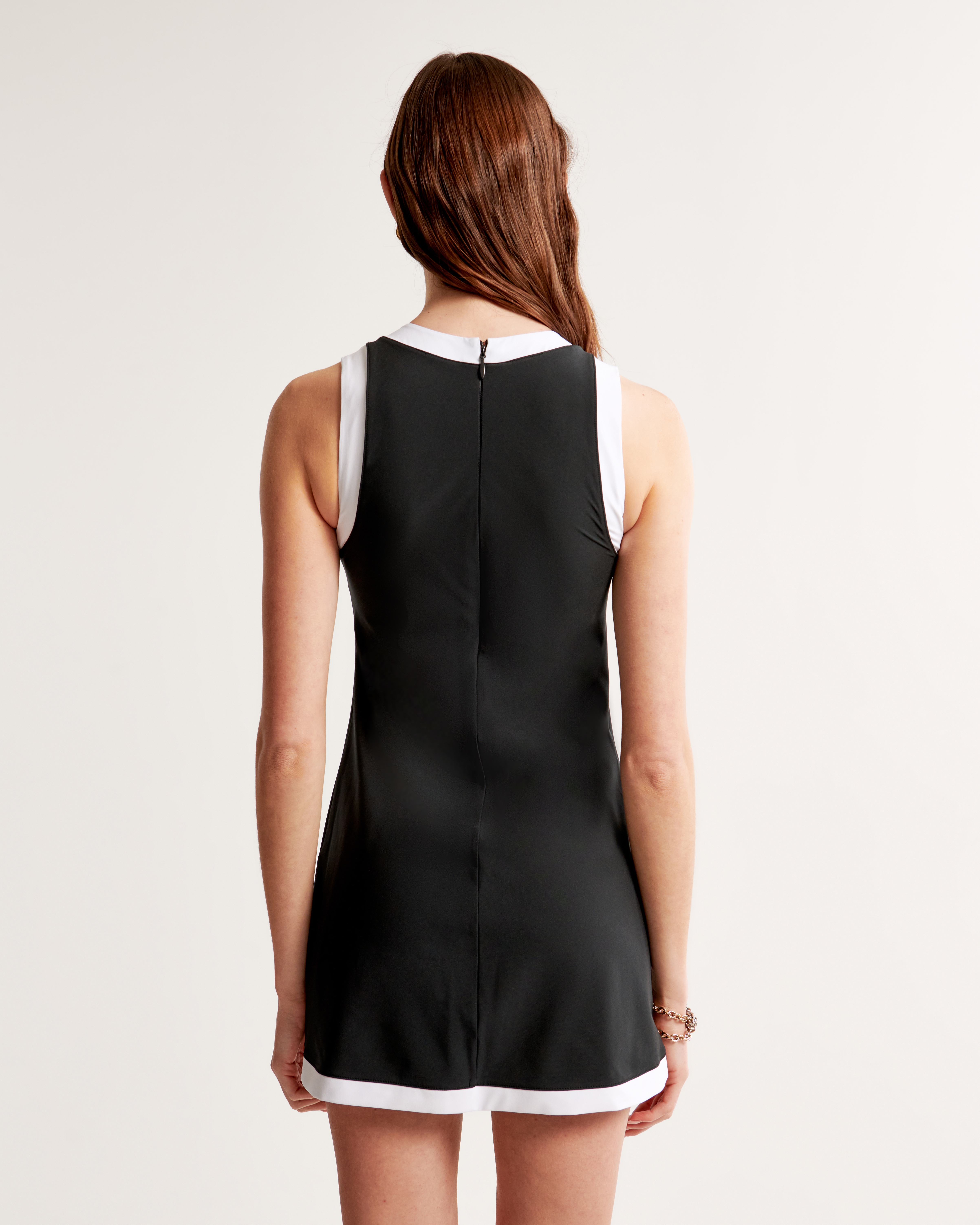 Abercrombie & Fitch High-neck Traveler Mini Dress In Black