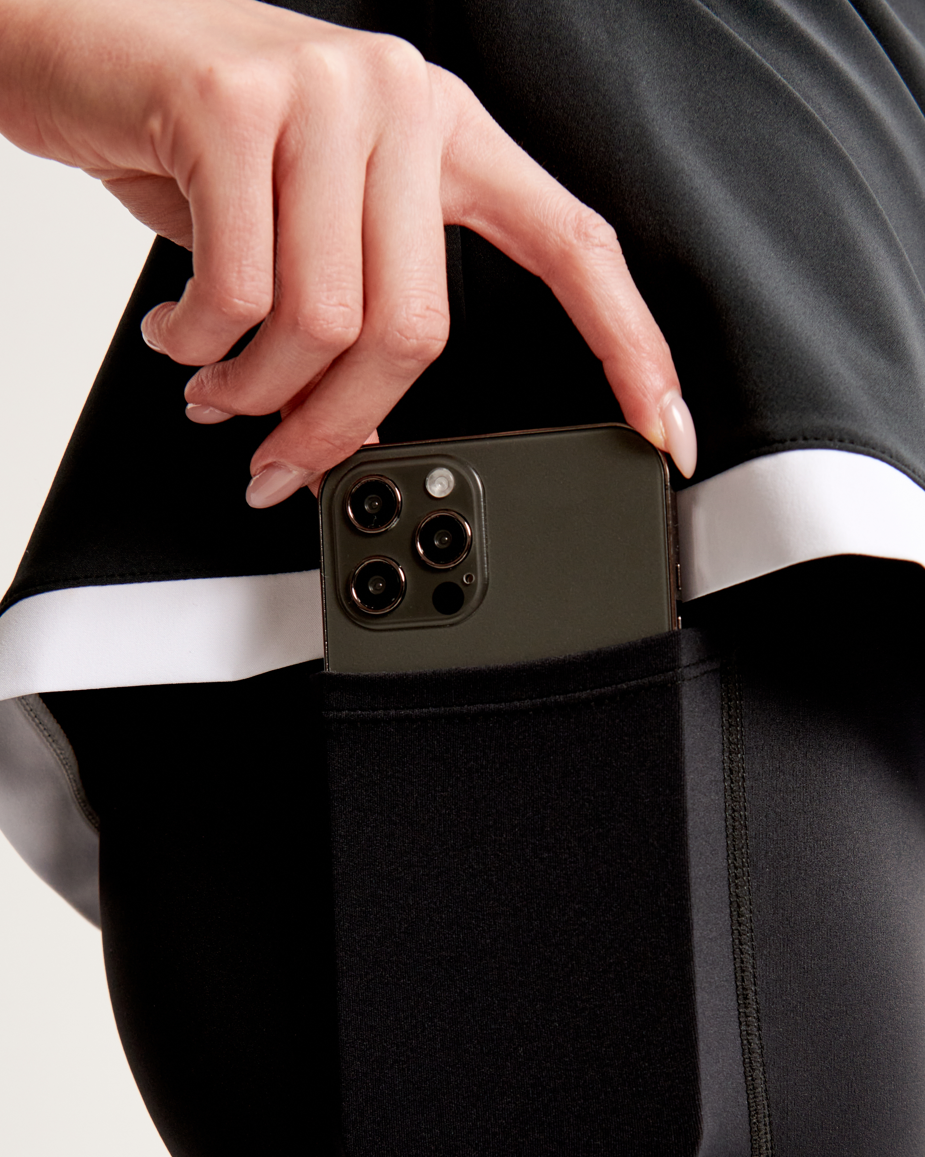 Abercrombie & Fitch High-neck Traveler Mini Dress In Black