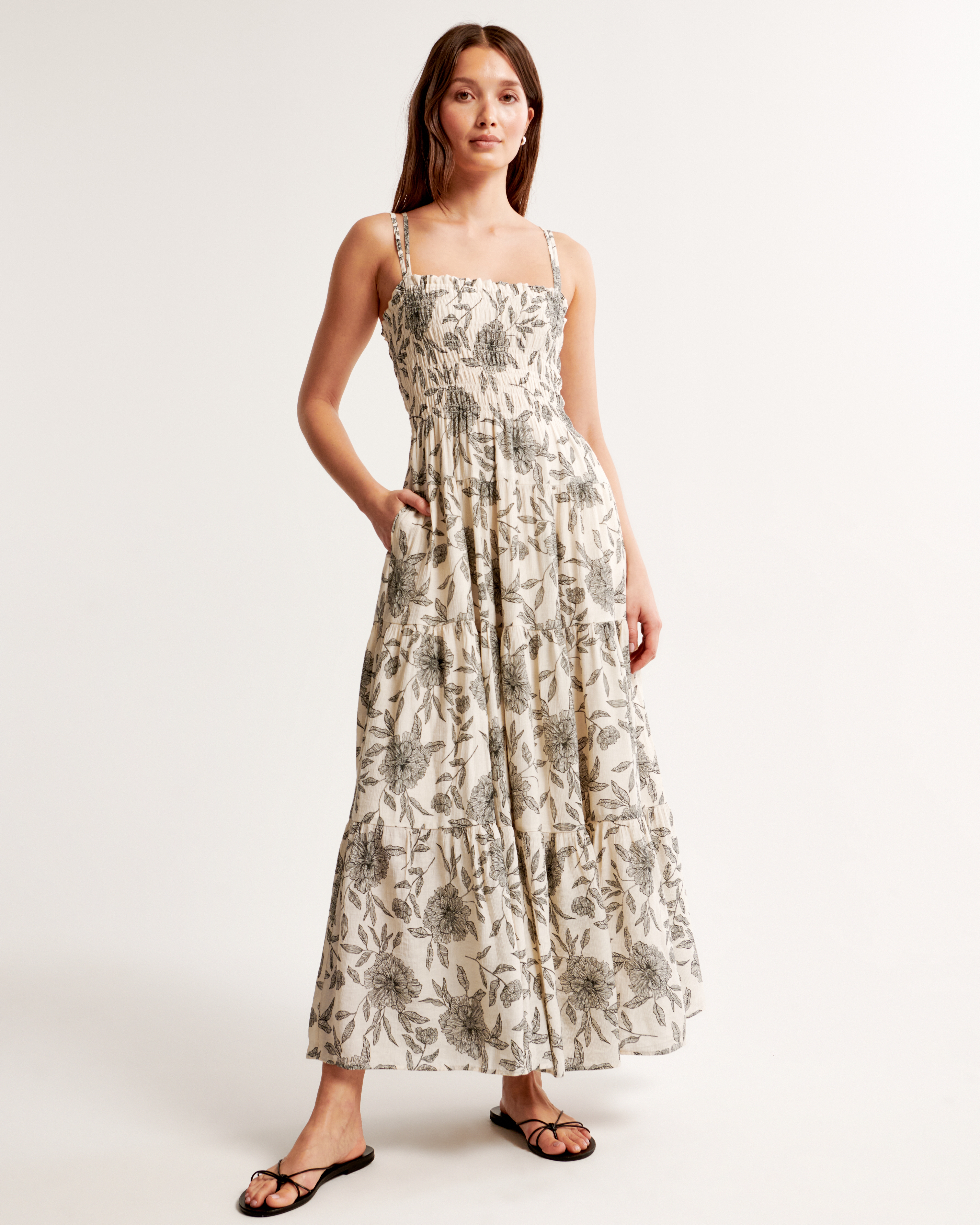 Women's Smocked Bodice Maxi Dress | Women's Dresses & Jumpsuits |  Abercrombie.com