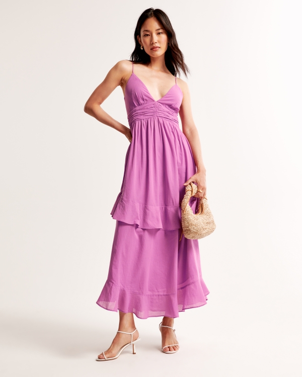 Tiered Ruffle Maxi Dress, Orchid