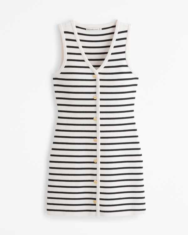The A&F Maraセーター ベスト ミニワンピース, ブラックストライプ view 1