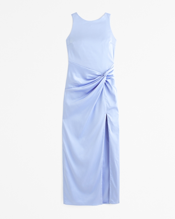 Draped Skirt Maxi Dress, Blue