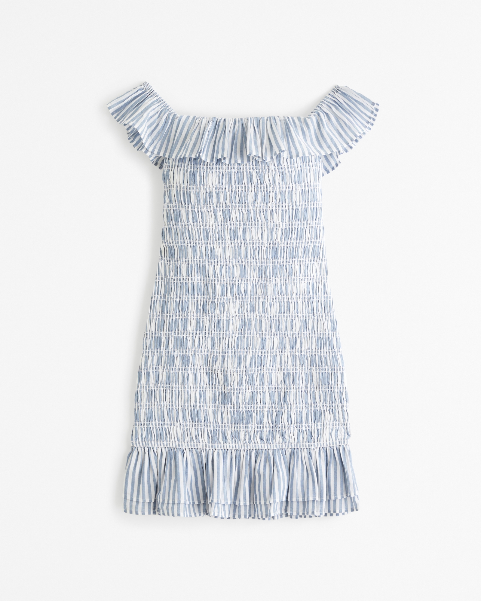 Off-The-Shoulder Smocked Mini Dress