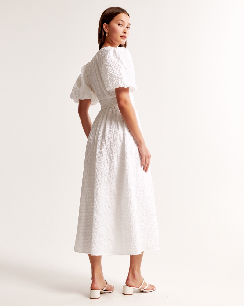 Tie-Front Textured Maxi Dress