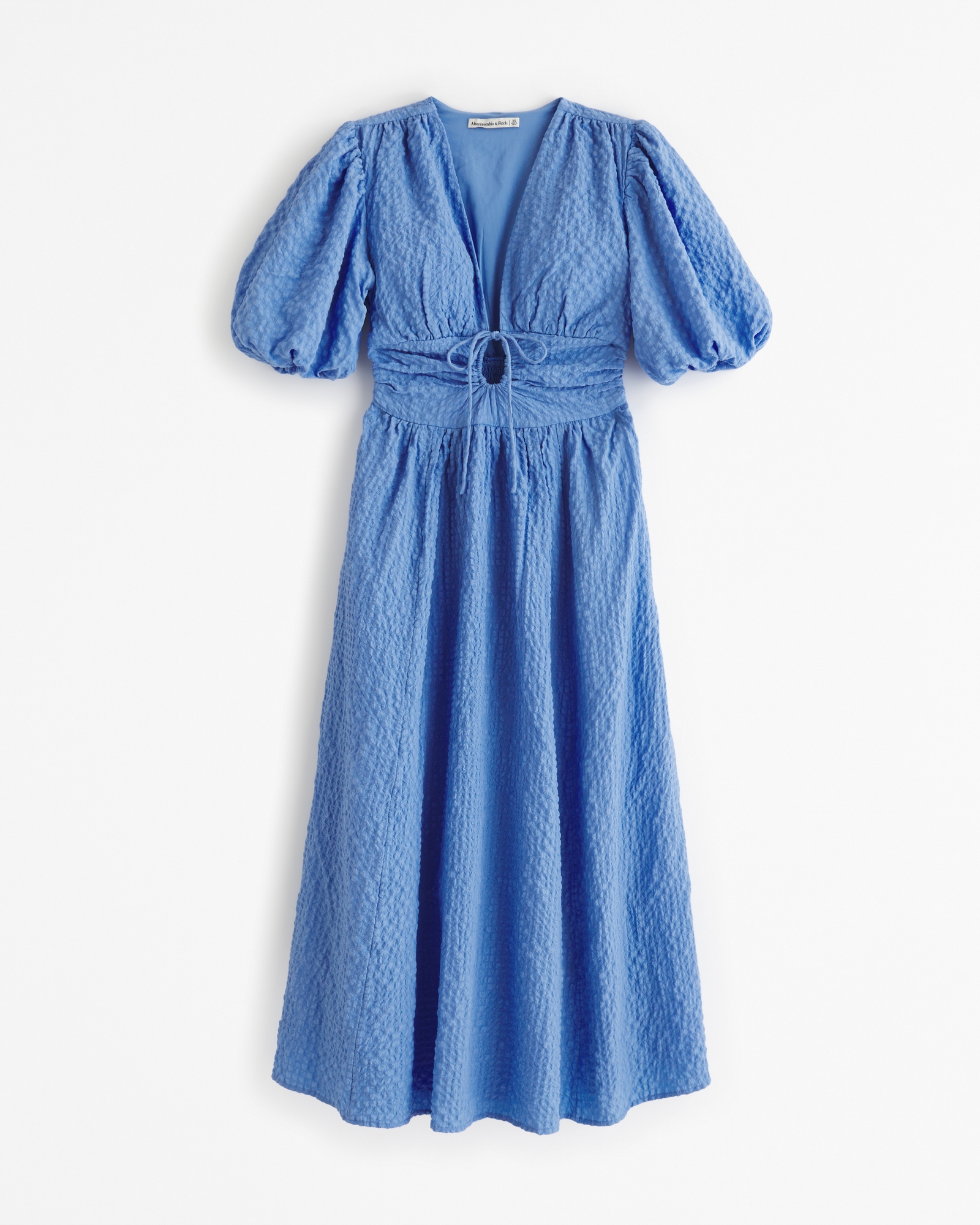 abercrombie tie front midi dress NEW Abercrombie & Fitch angel sleeve twist front midi dress blue floral XSP