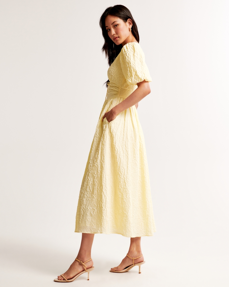 Tie-Front Textured Maxi Dress