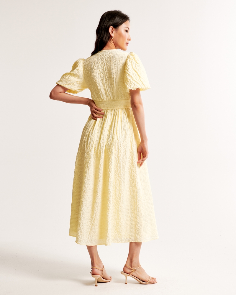 Tie-Front Textured Maxi Dress