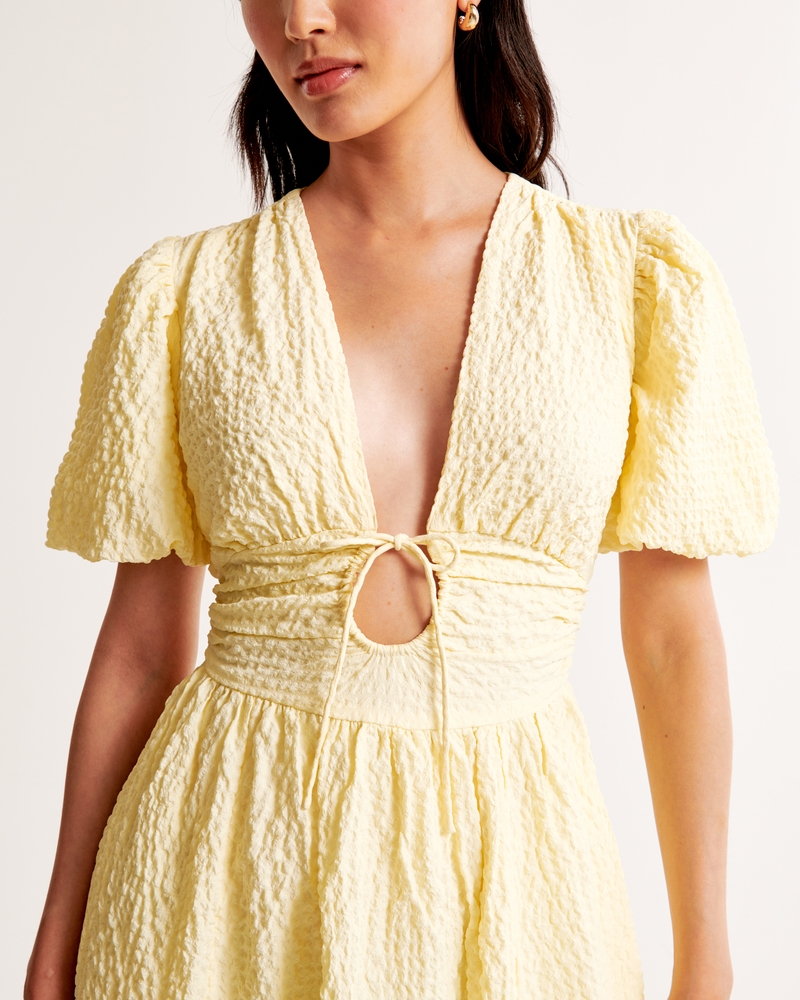 Tie-Front Textured Maxi Dress