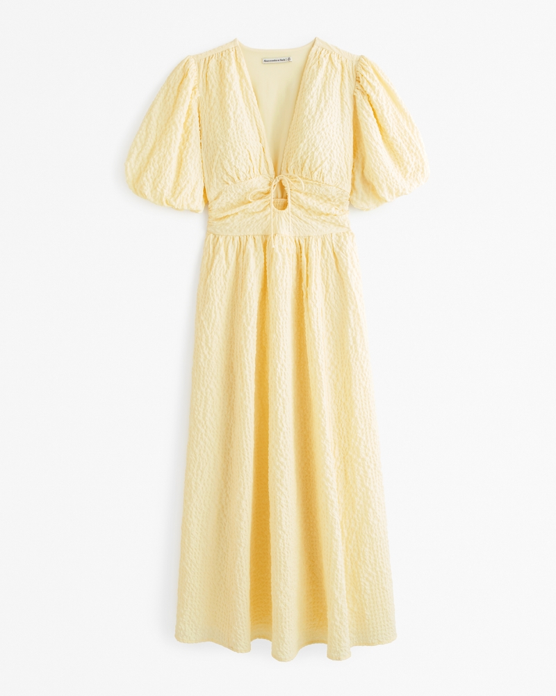 Tie-Front Textured Maxi Dress