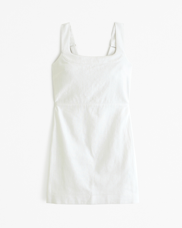 Women's Linen-Blend Wide Strap Mini Dress | Women's New Arrivals | Abercrombie.com