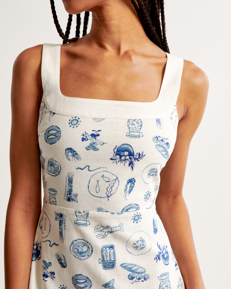 Abercrombie & Fitch | Linen-Blend Wide Strap Mini Dress