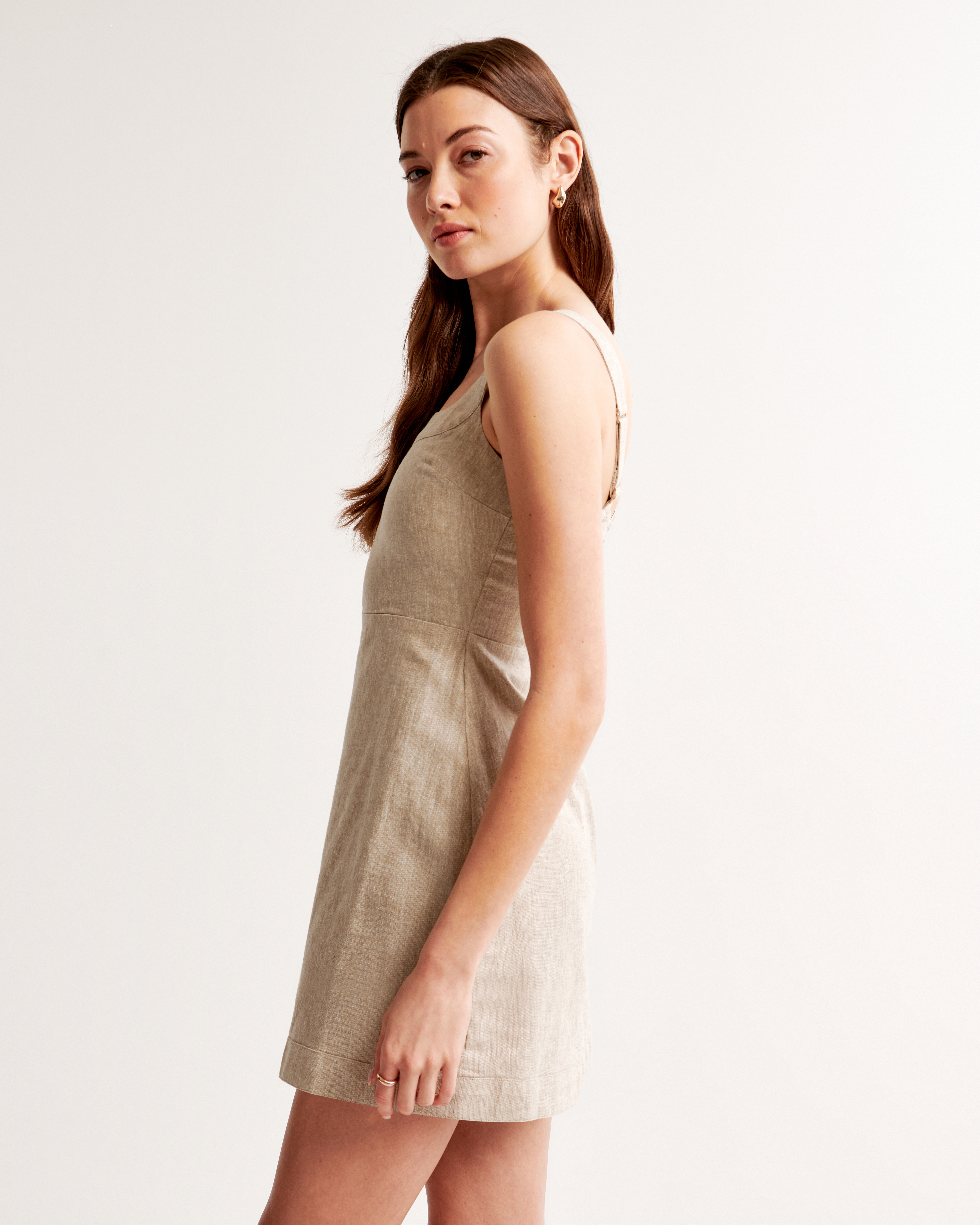 Linen dress mini fashion