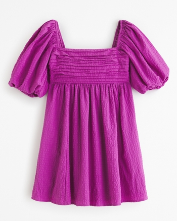 Women's The A&F Emerson Textured Puff Sleeve Mini Dress | Women's ...