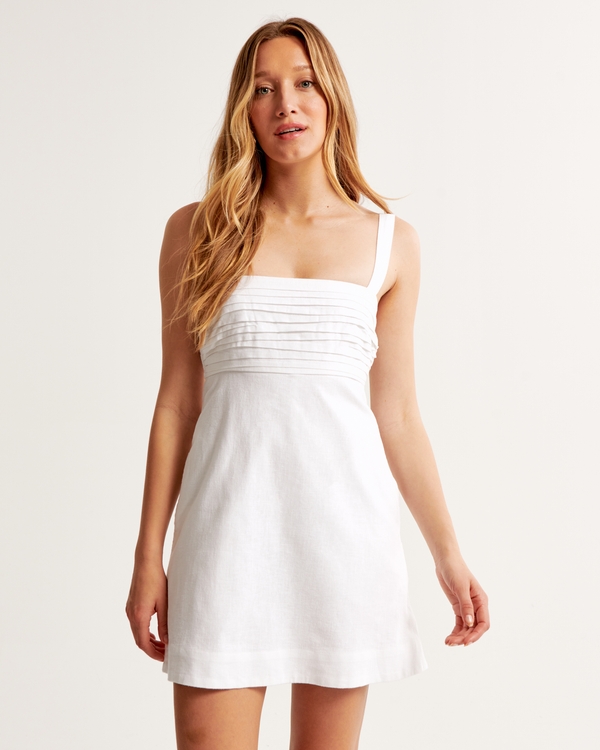 Emerson Linen-Blend Skort, White