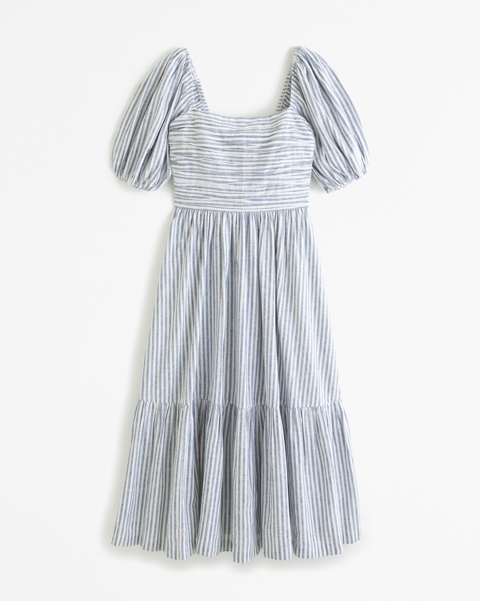 The A&F Emerson Linen-Blend Puff Sleeve Midi Dress