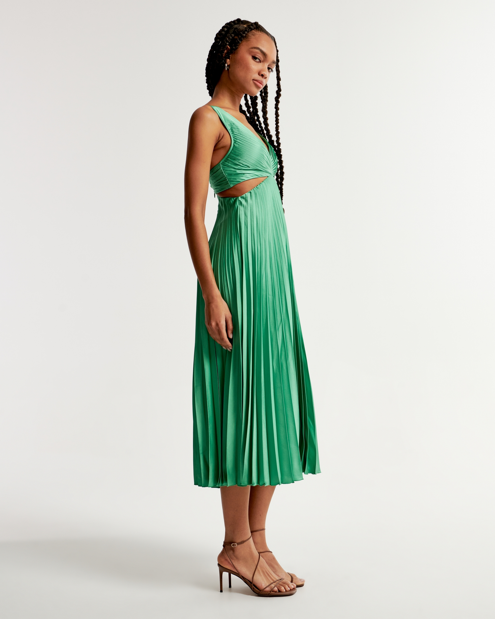 The A&F Giselle Pleated Cutout Maxi Dress