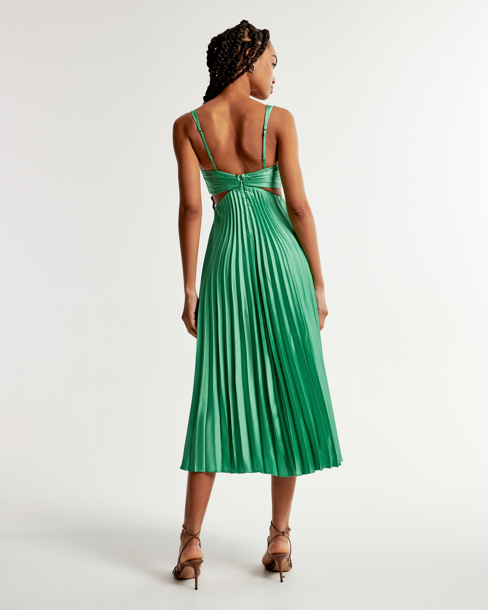 The A&F Giselle Pleated Cutout Maxi Dress