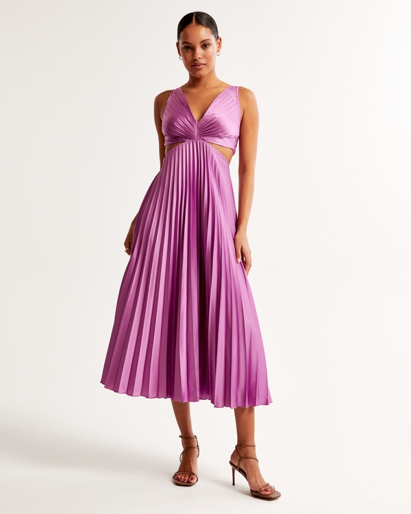 The A&F Giselle Pleated Cutout Maxi Dress, Purple