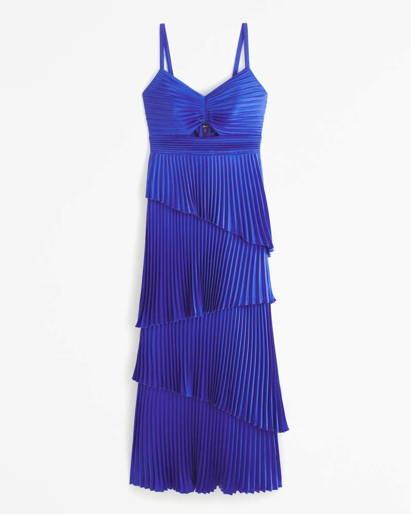Women s The A F Giselle Pleated Tiered Maxi Dress Women s Clearance Abercrombie