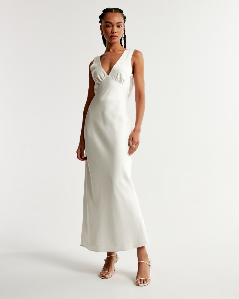 Women's Plunge Cowl Back Maxi Dress | Women's The A&F Wedding Shop | Abercrombie.com