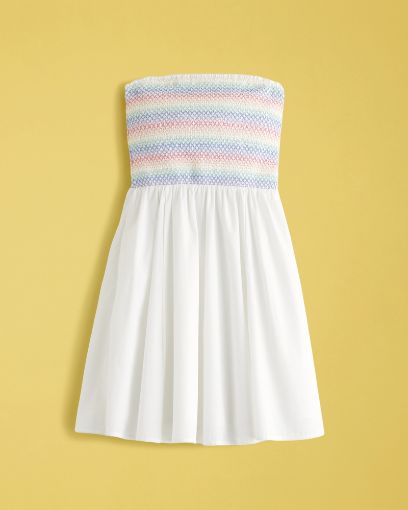 Pride Strapless Smocked Mini Dress