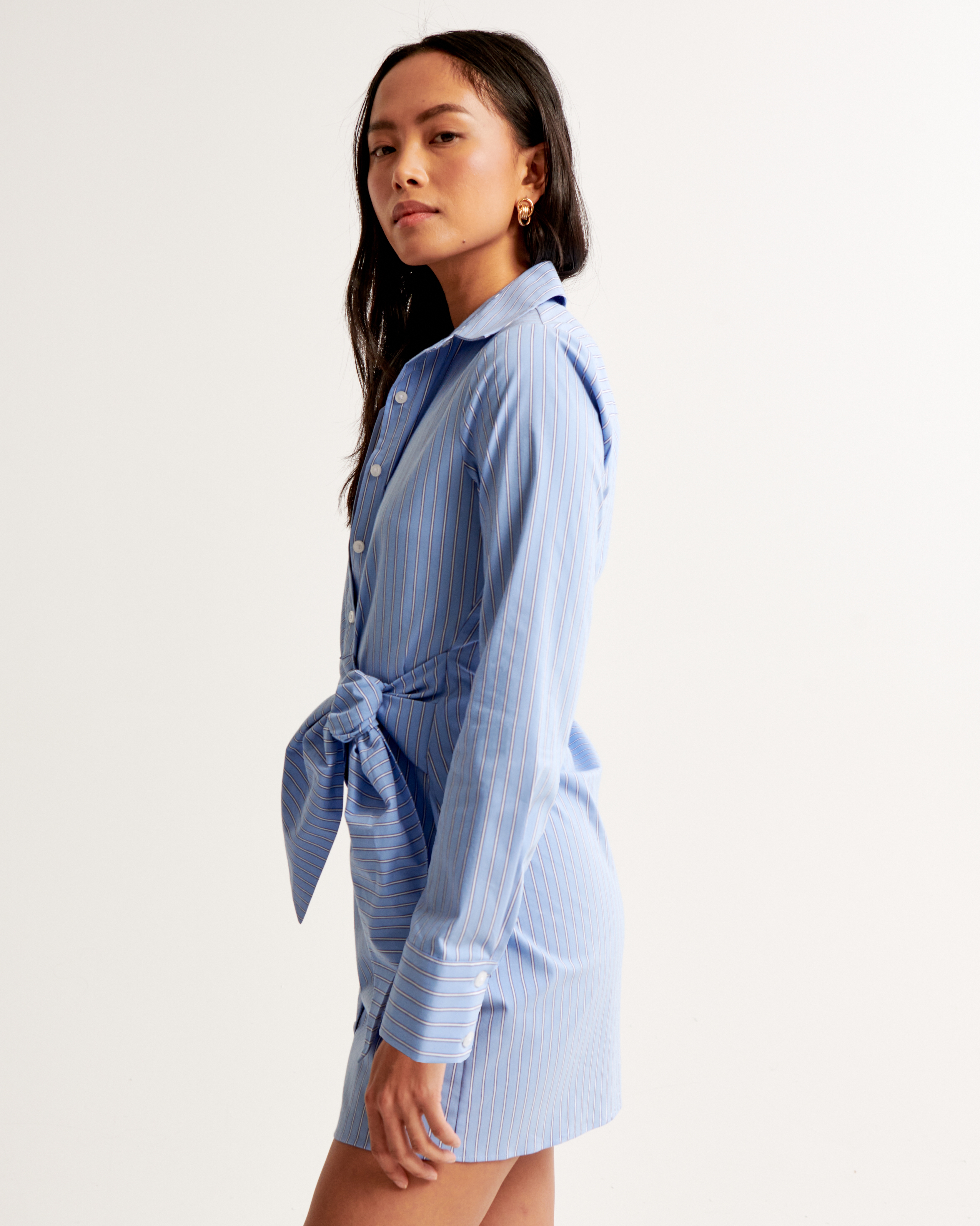 Long Sleeve Wrap Shirt Dress