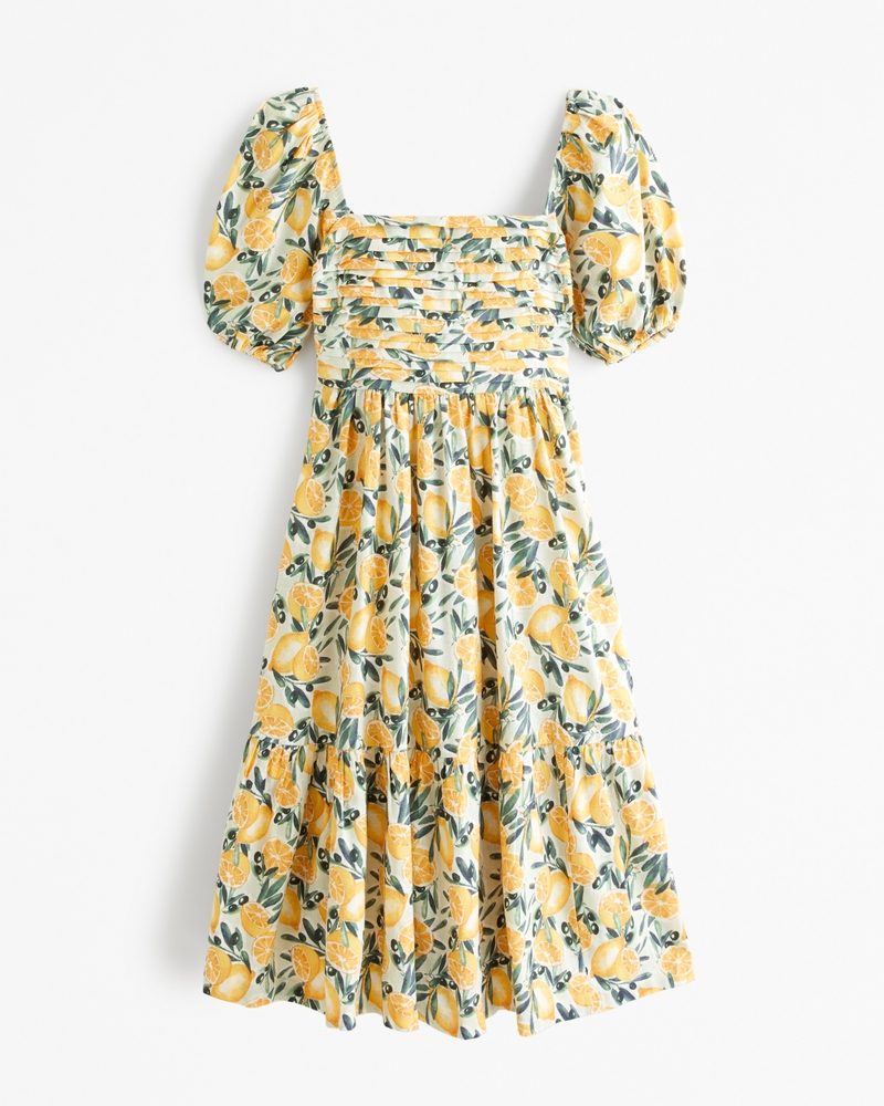 Lemon puff sleeve dress best sale