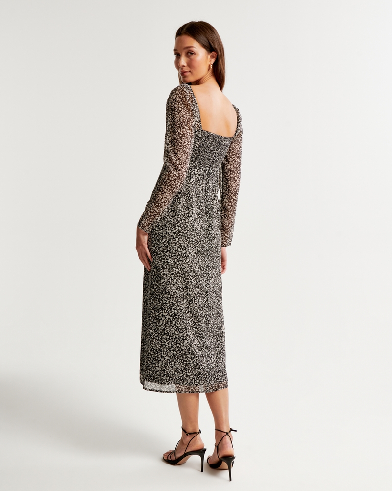 Women's Emerson Chiffon Long-Sleeve Midi Dress, Women's Dresses &  Jumpsuits