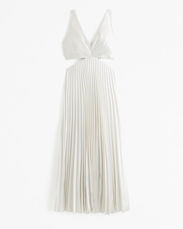 The A&F Giselle Pleated Cutout Maxi Dress, White