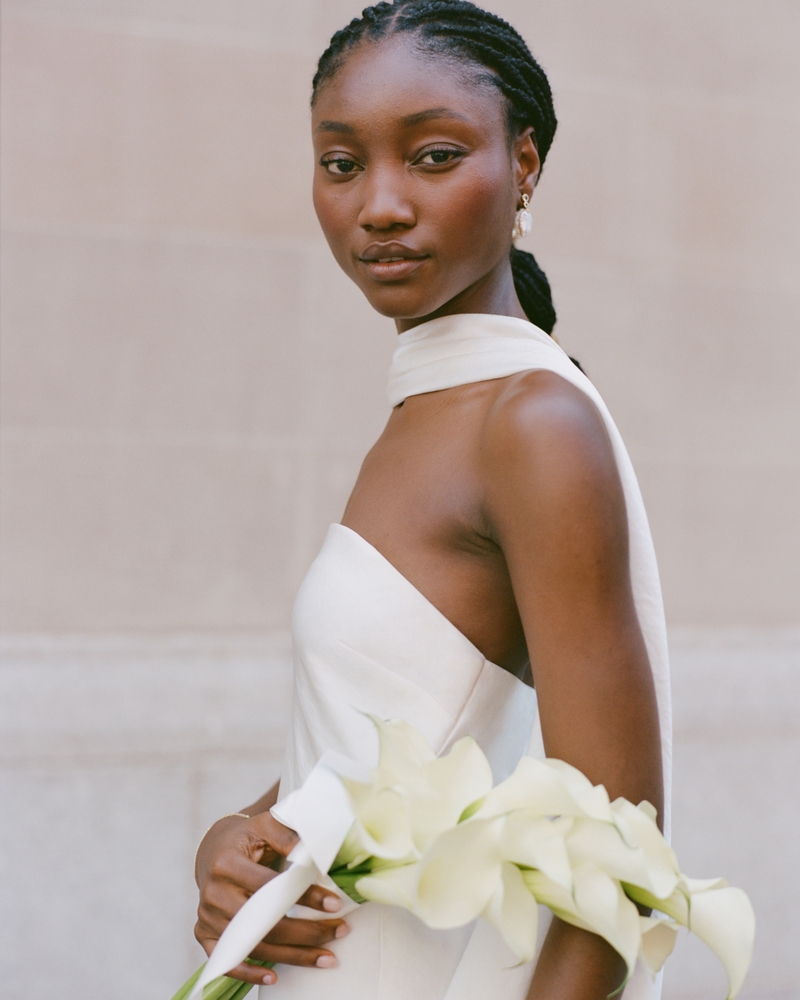 Strapless Scarf Maxi Dress