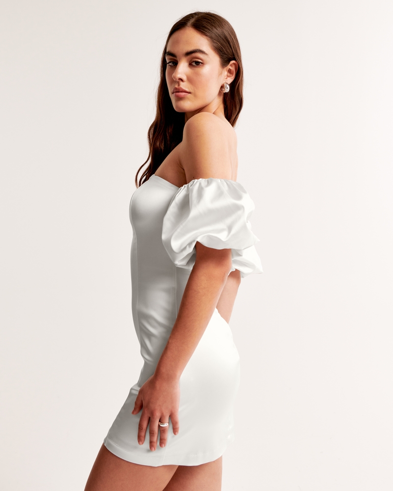 Off-The-Shoulder Puff Sleeve Mini Dress