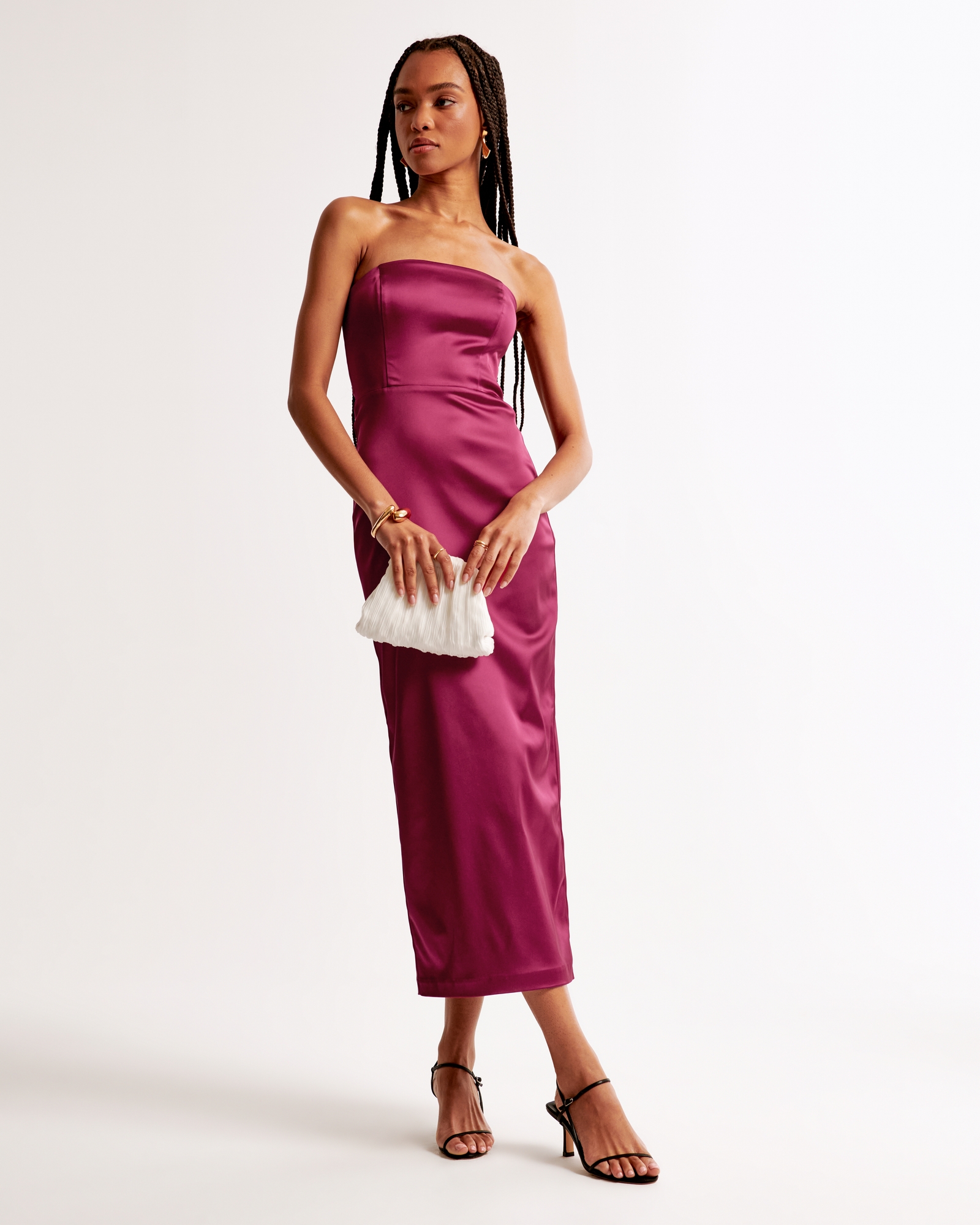 Strapless Satin Sculpt Maxi Dress