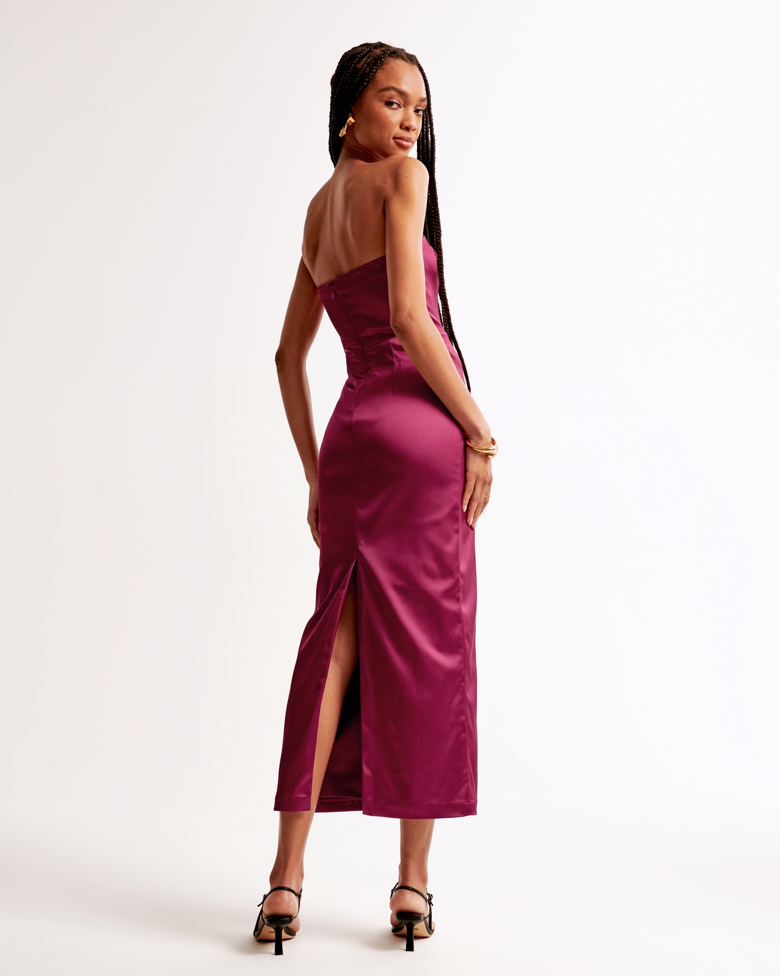 Strapless Satin Sculpt Maxi Dress