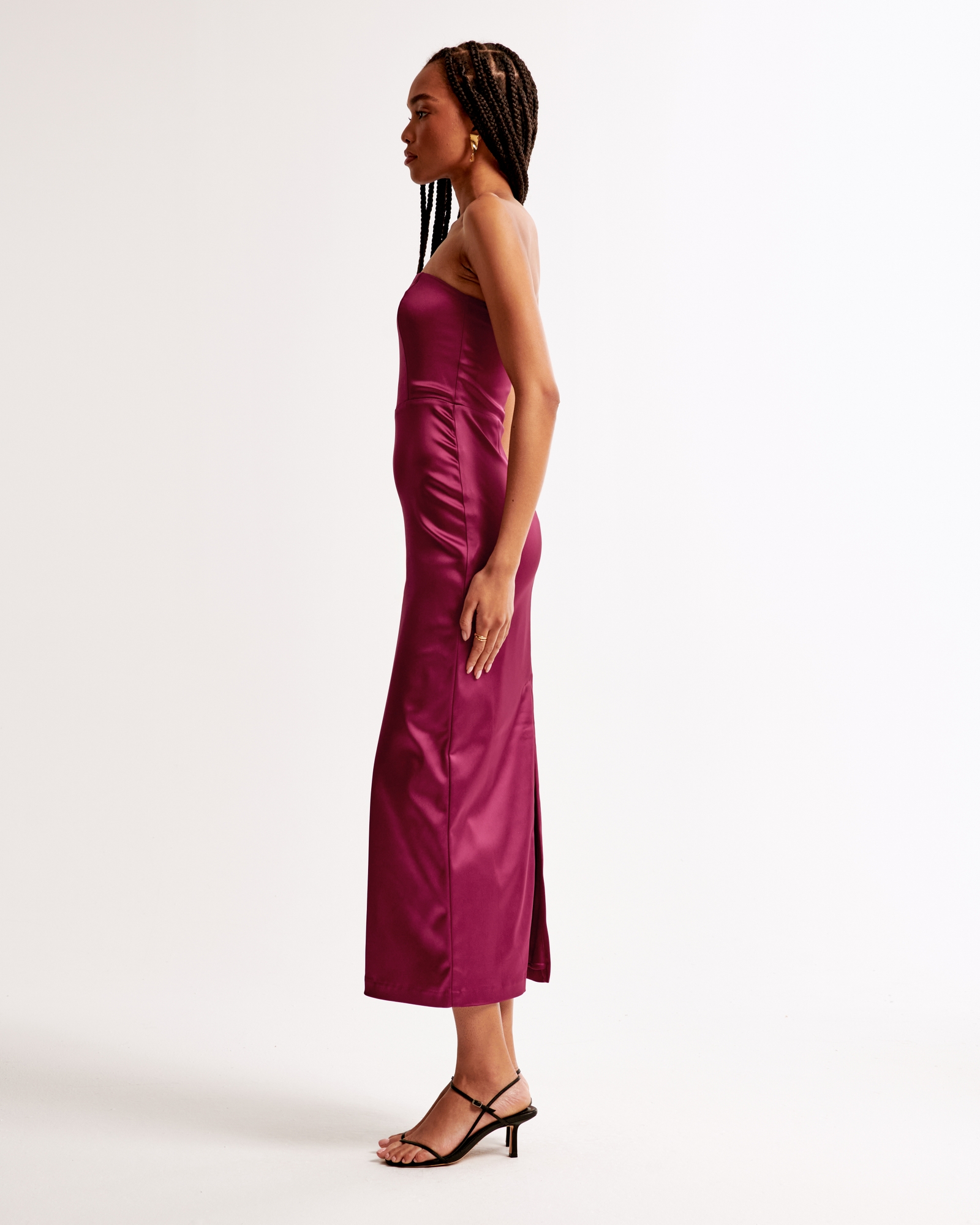 Strapless Satin Sculpt Maxi Dress